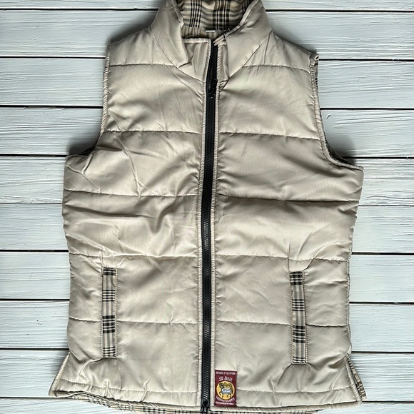 NWT Baker Country Quilted Tan Plaid Vest size S - Picture 4 of 9